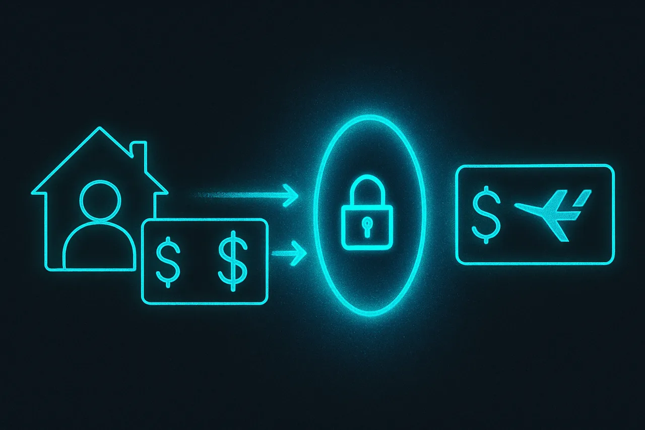 VPN tunnel diagram illustrating price reduction when connecting through different server location