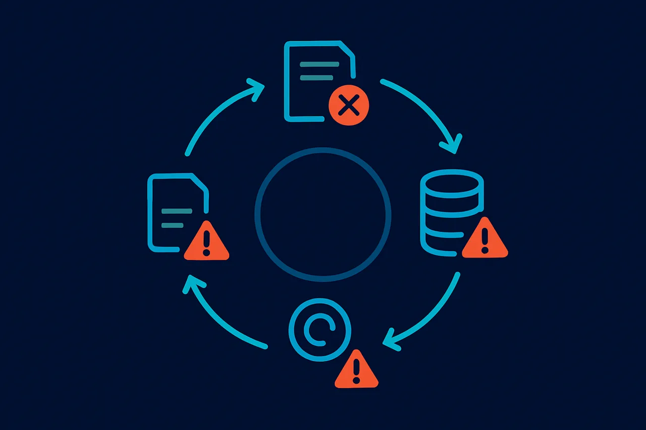 Continuous cycle illustration of data broker removal and re-listing