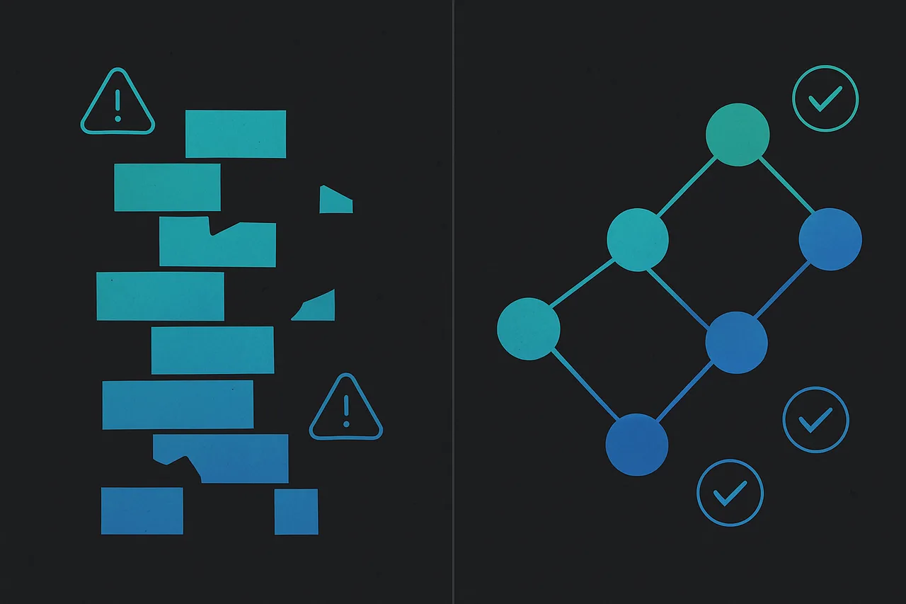 Comparison diagram showing incomplete versus complete data broker coverage, visualizing the gap between promised and actual removal services