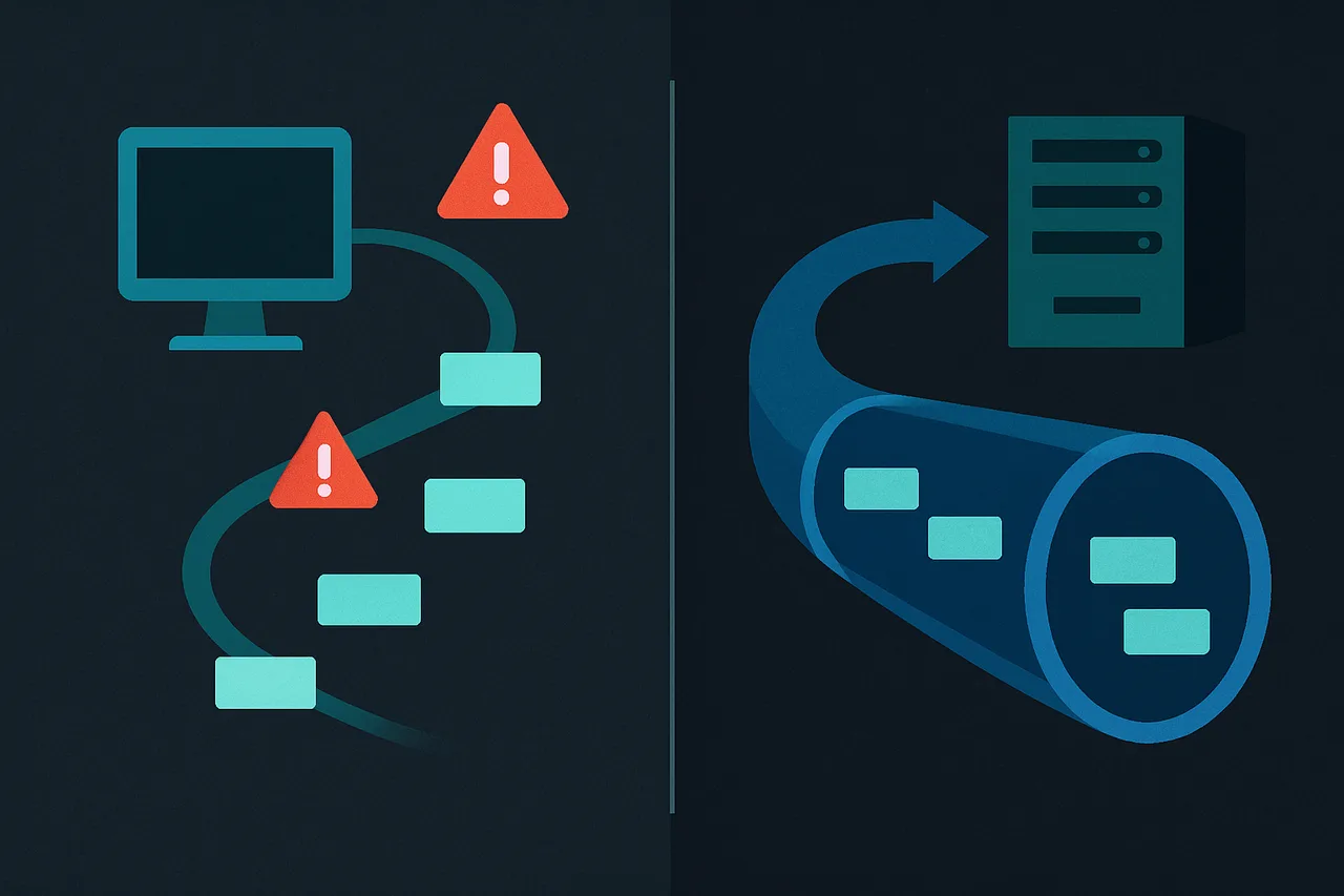 Data protection comparison showing exposed vs encrypted torrent connections