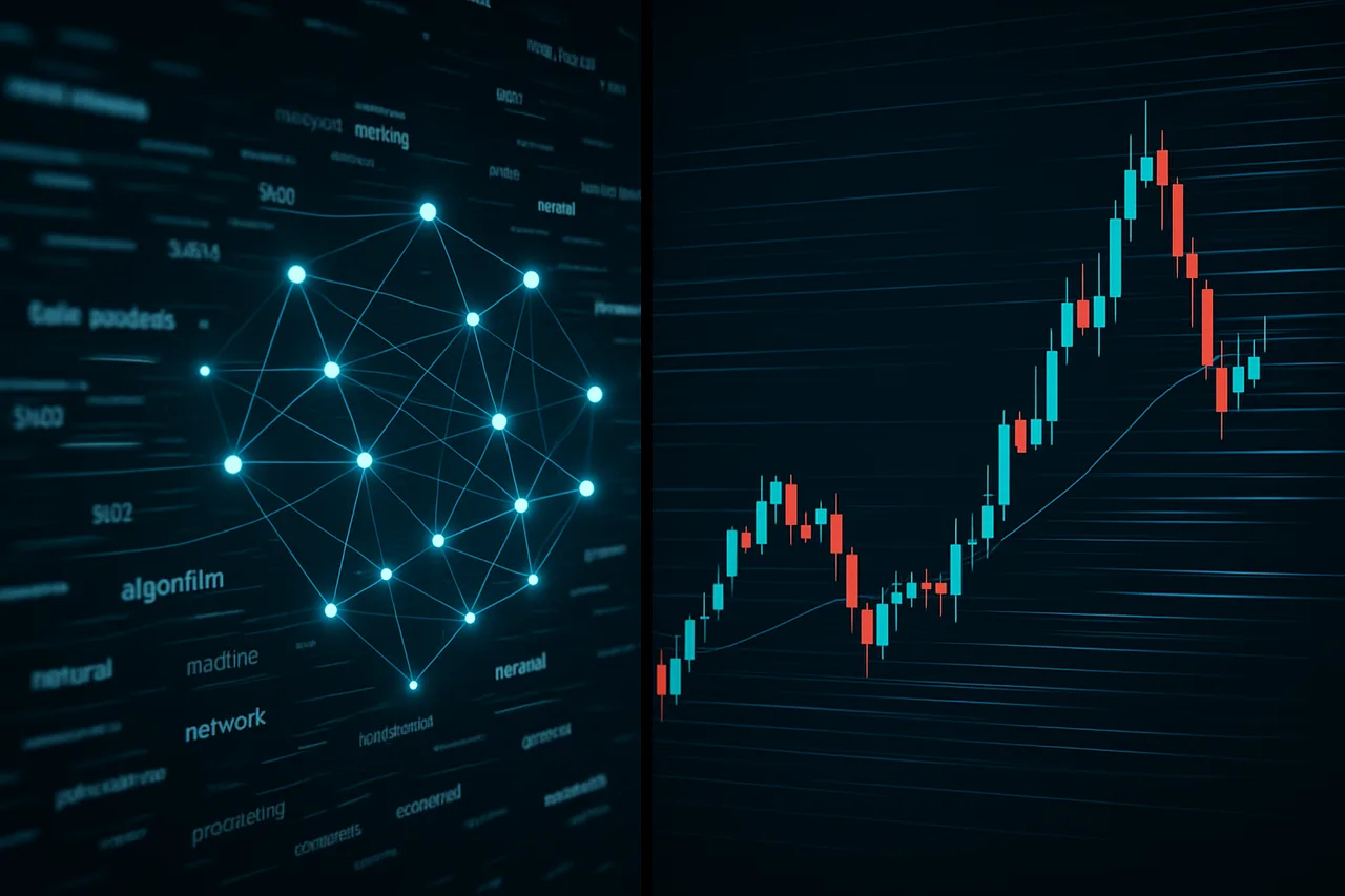 Conceptual visualization of algorithmic trading processing thousands of news headlines per second