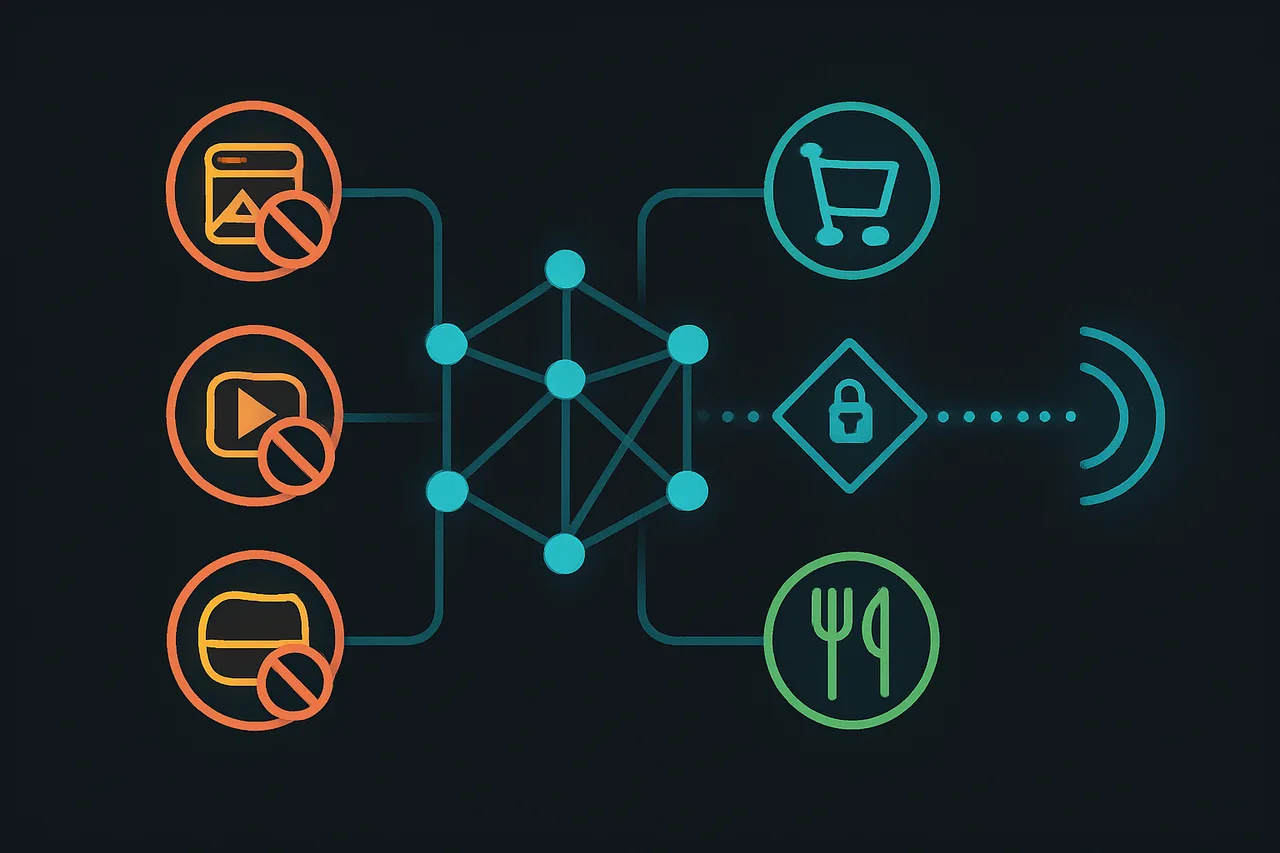 Visualization of how content filtering systems block websites at institutional networks