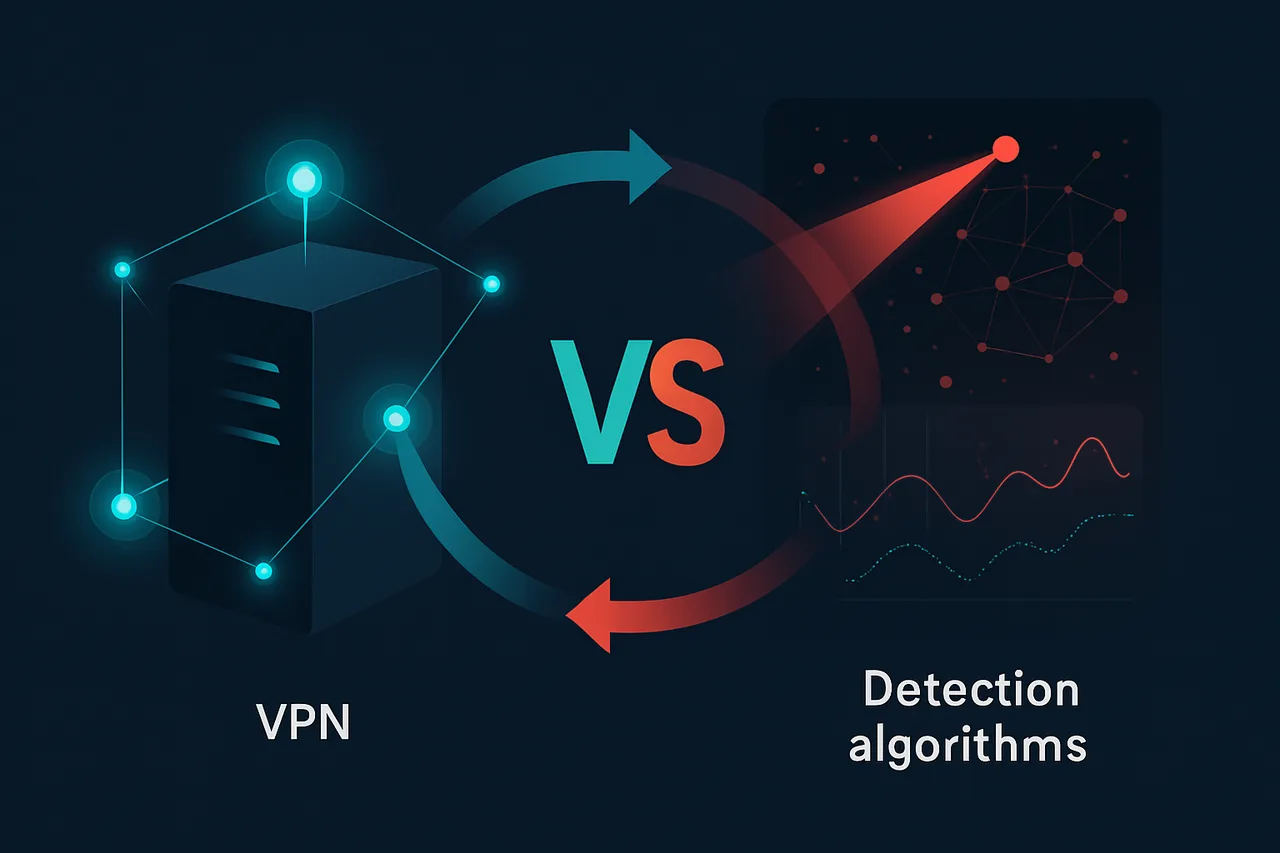 Infographic illustrating the escalating cat-and-mouse game between VPN providers and streaming platform detection technology