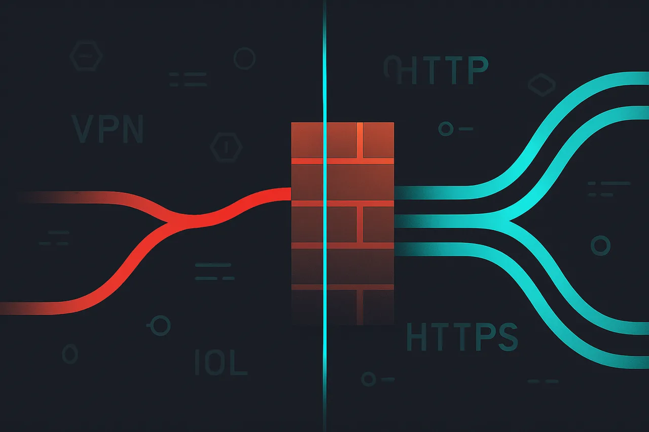 Conceptual illustration of protocol obfuscation bypassing VPN detection