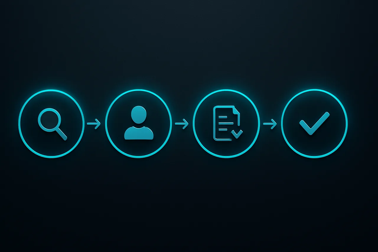 Four-step removal process shown as connected circular nodes