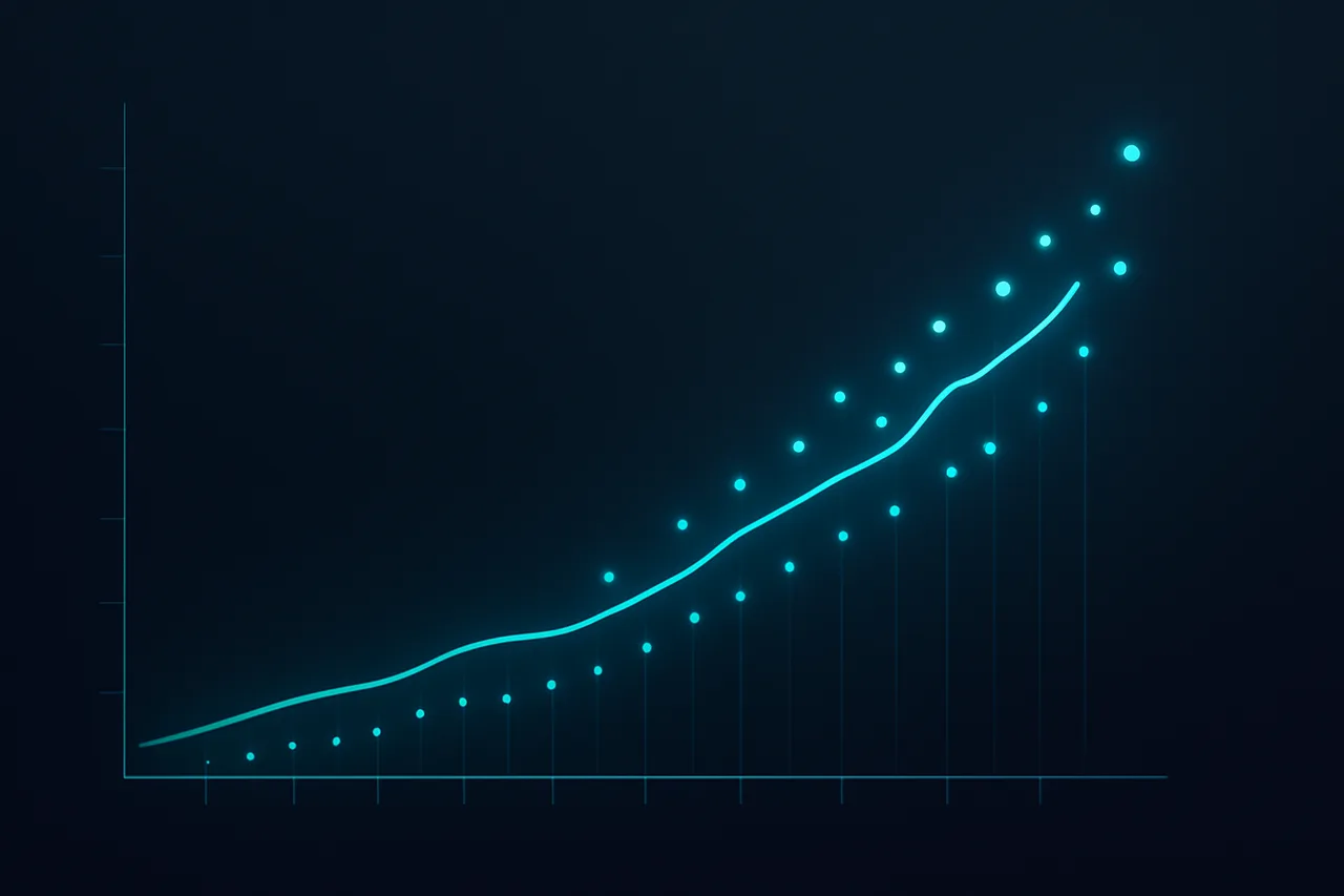 Timeline graph showing service improvement trend over recent months