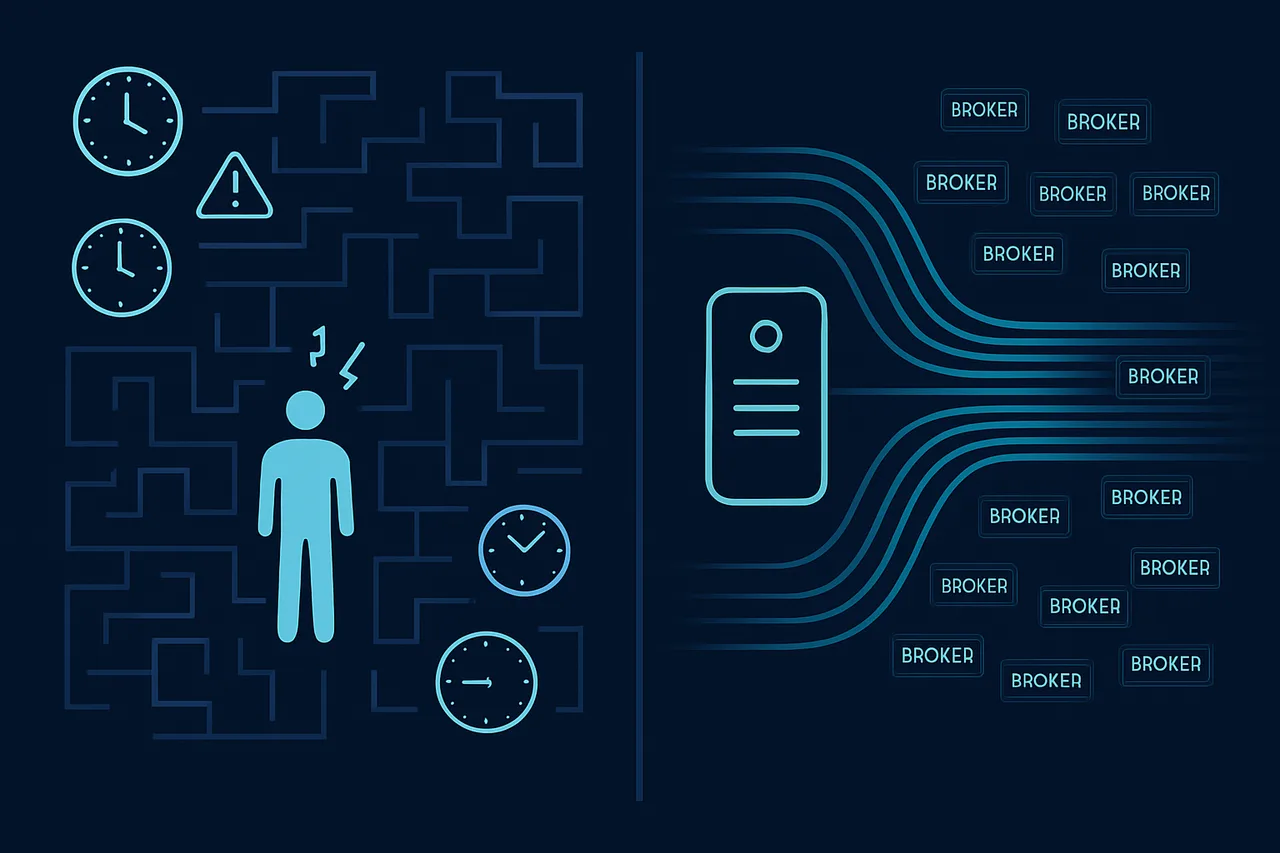 Comparison visualization of manual versus automated data removal processes