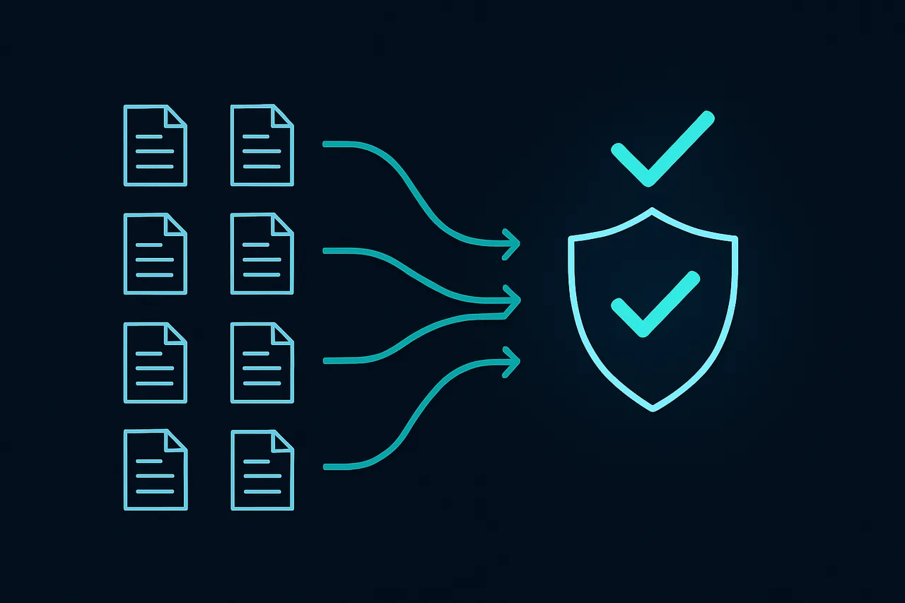 Infographic showing data removal workflow across multiple brokers to a protected shield endpoint