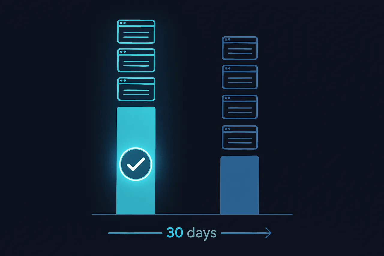 Data removal comparison visualization showing success rates over 30 days