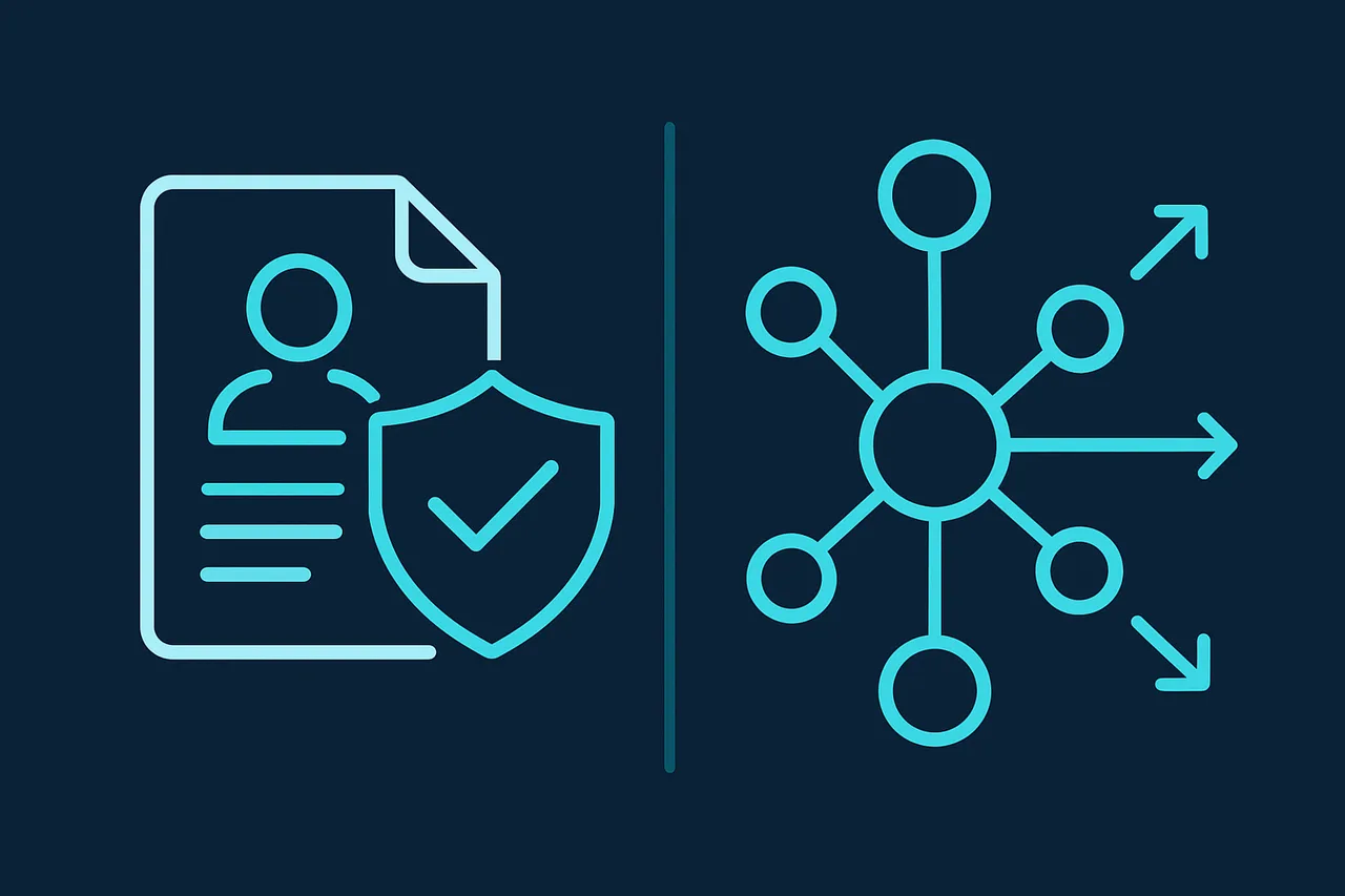 Split-screen comparison showing personal data protection on left versus data removal from multiple brokers on right