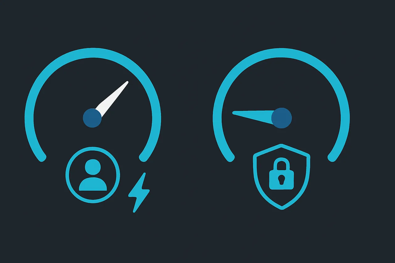 Visual comparison of VPN speed versus Tor anonymity trade-offs
