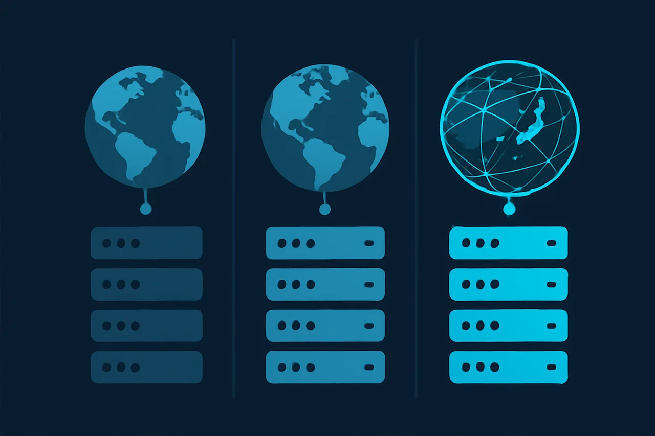 Visual comparison of VPN server coverage and limitations across free vs premium tiers