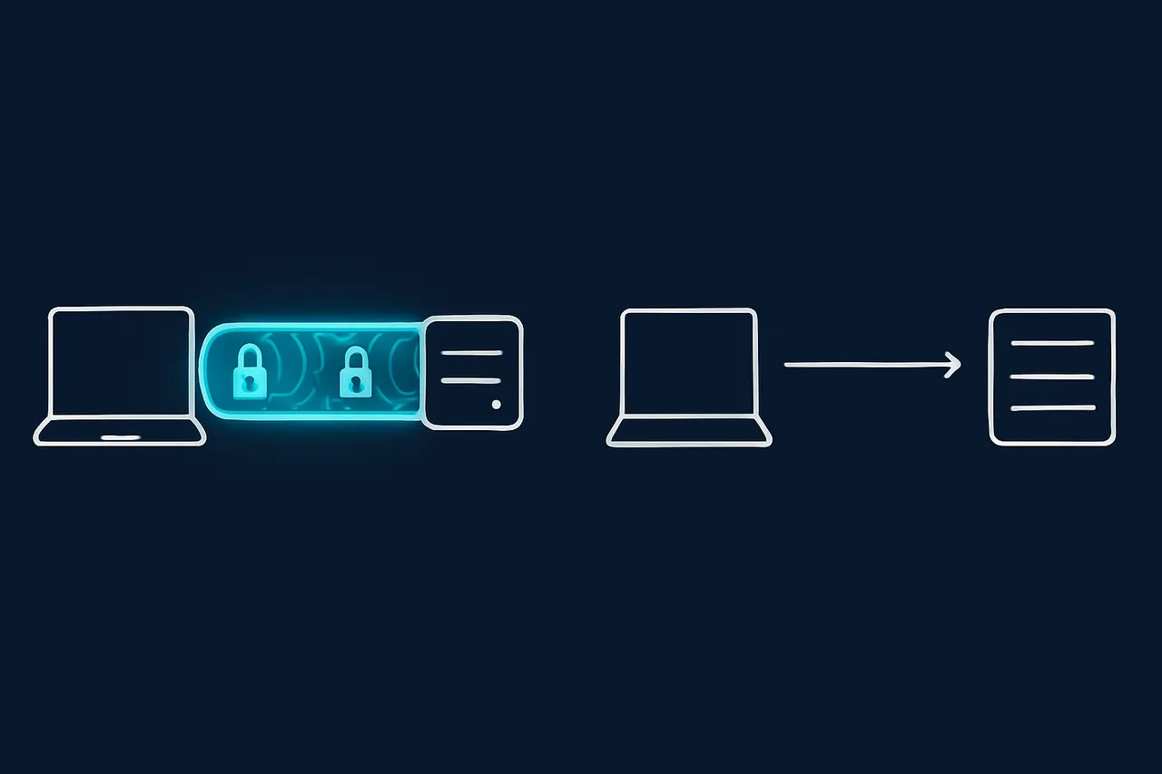 Side-by-side comparison diagram of VPN encrypted tunnel versus proxy middleman architecture